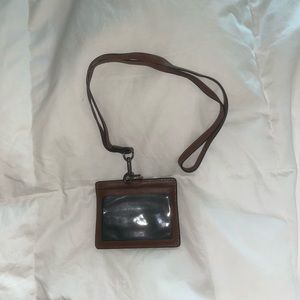 Leather Coach lanyard
